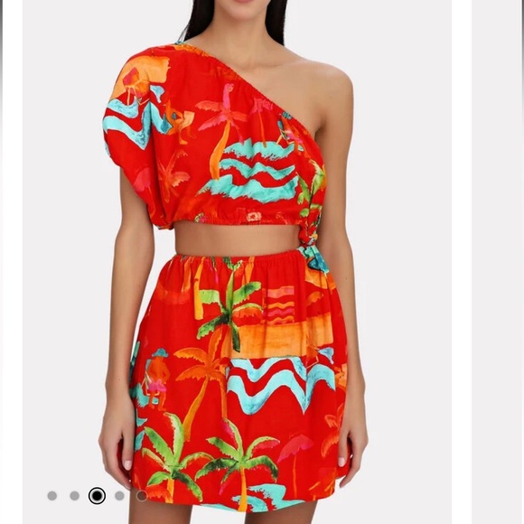 Farm Rio Panama mini linen dress with cutouts size XL - Picture 5 of 5